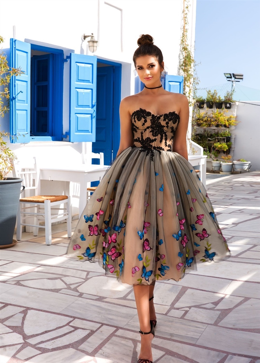 Платье из шифона с цветочным принтом